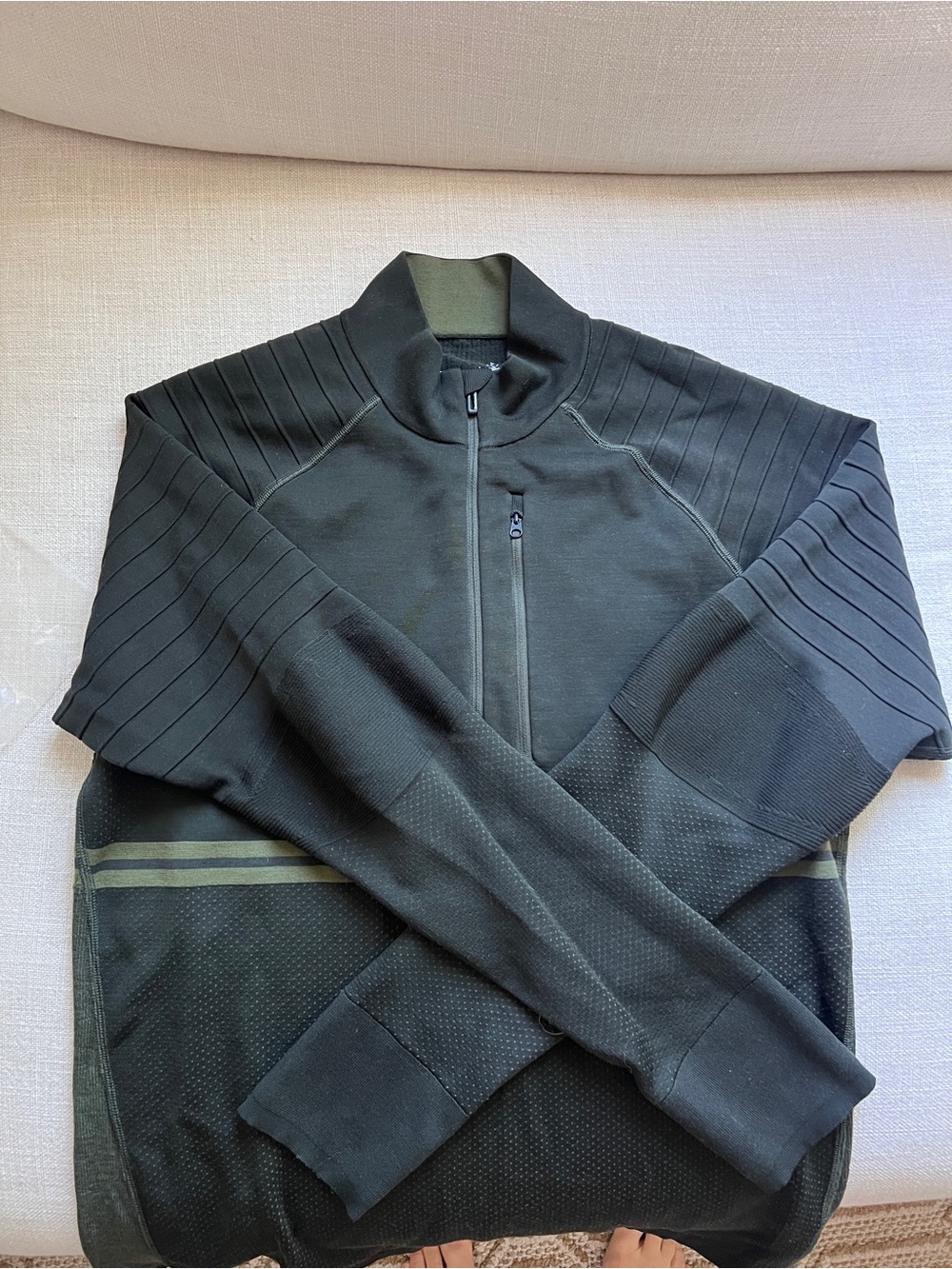 Smartwool dark green quarter Zip Wool Blend Pullover